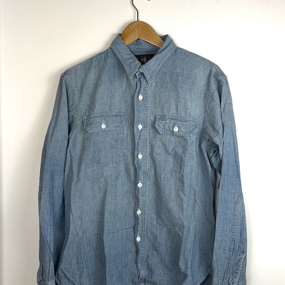Ralph Lauren Double RL Blue Casual Button Down Shirt